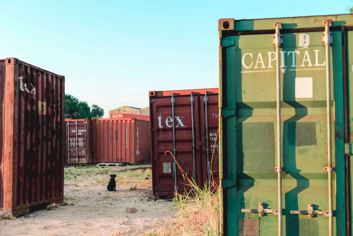 Markings on the back of a container