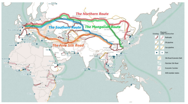 belt and road initiative map