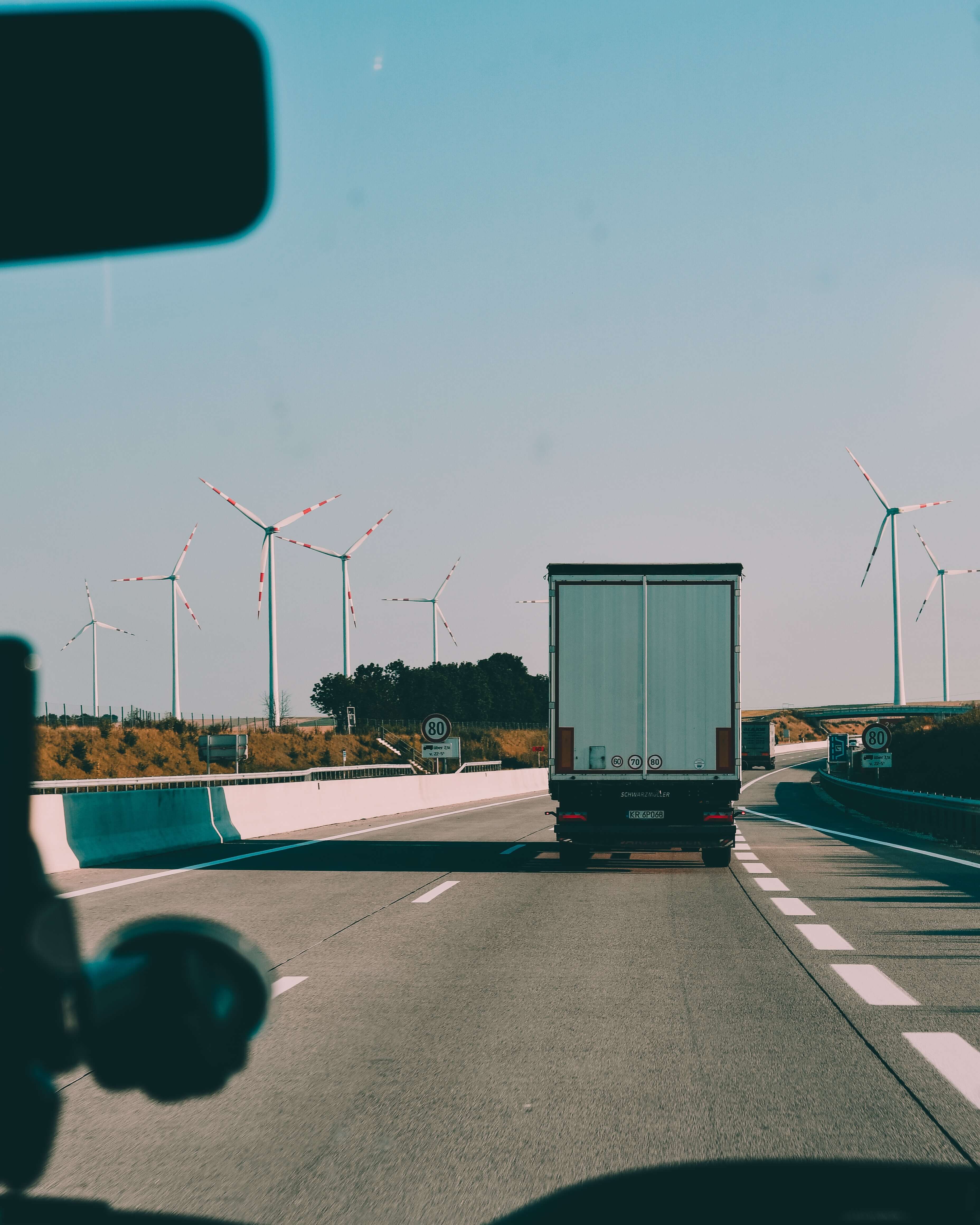 container trucks on the road