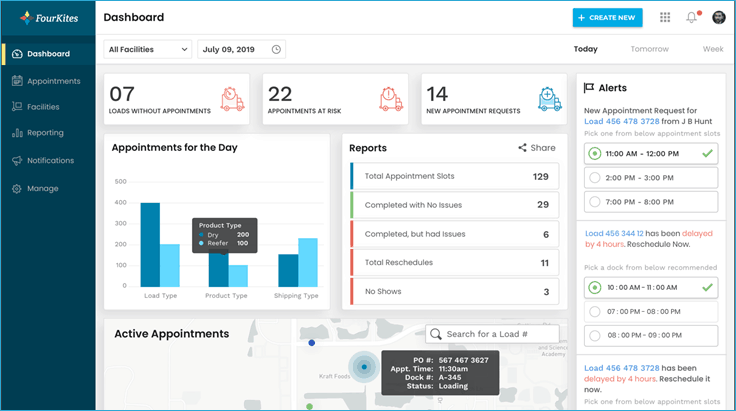 Screenshot of Freight Forwarding Software - Fourkites