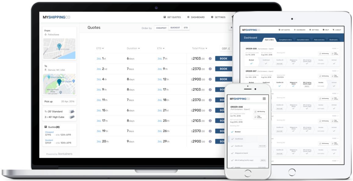 Freight Forwarding Saas Software from Kontainers - Screenshot