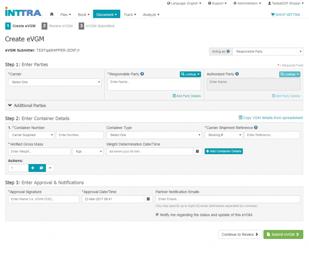 Screenshot of Freight Forwarding Software - INTTRA