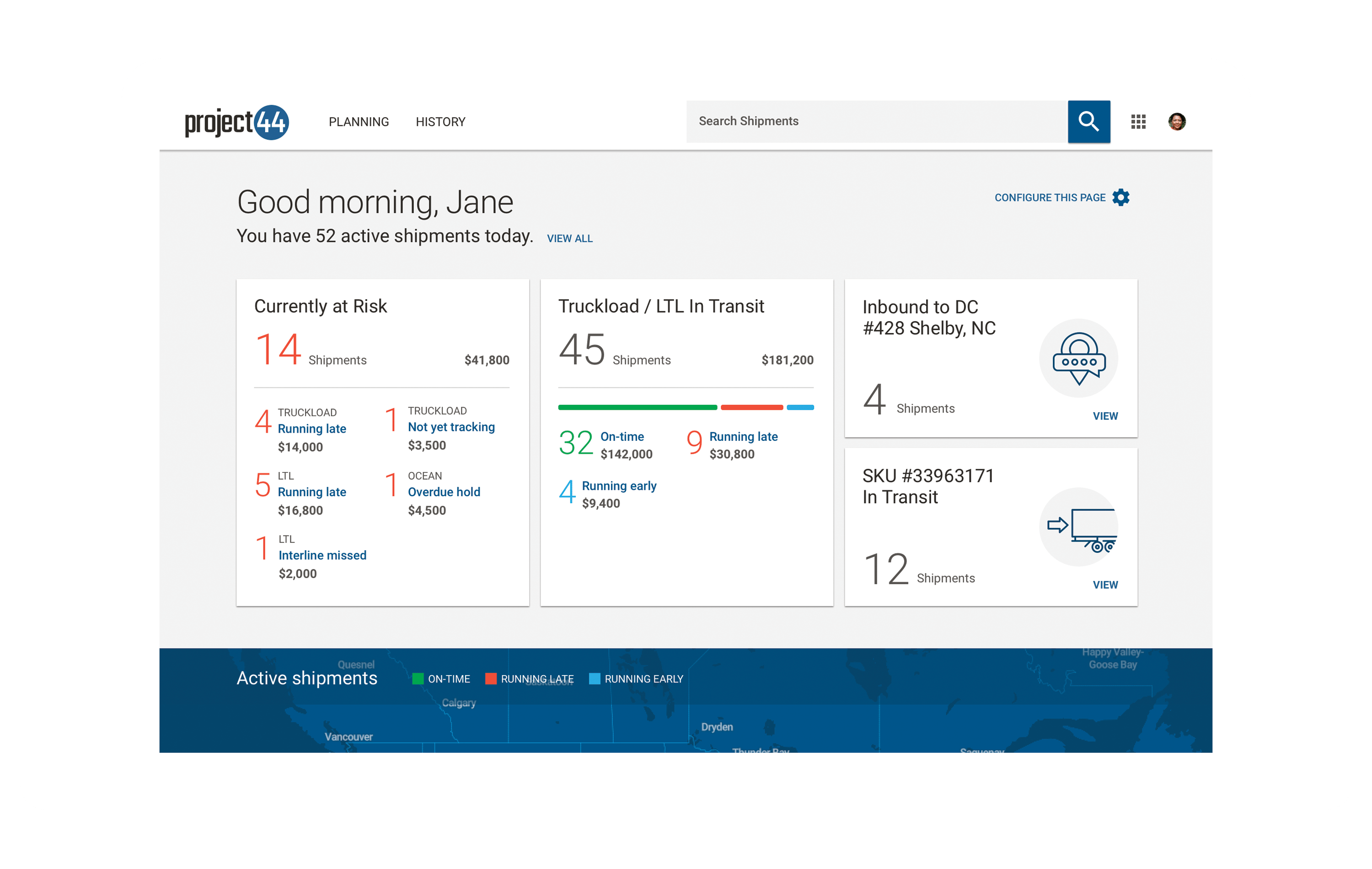 Screenshot of Freight Forwarding Software - Project44