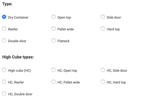 types of container 