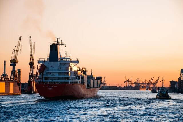 slow steaming ship arriving at a port