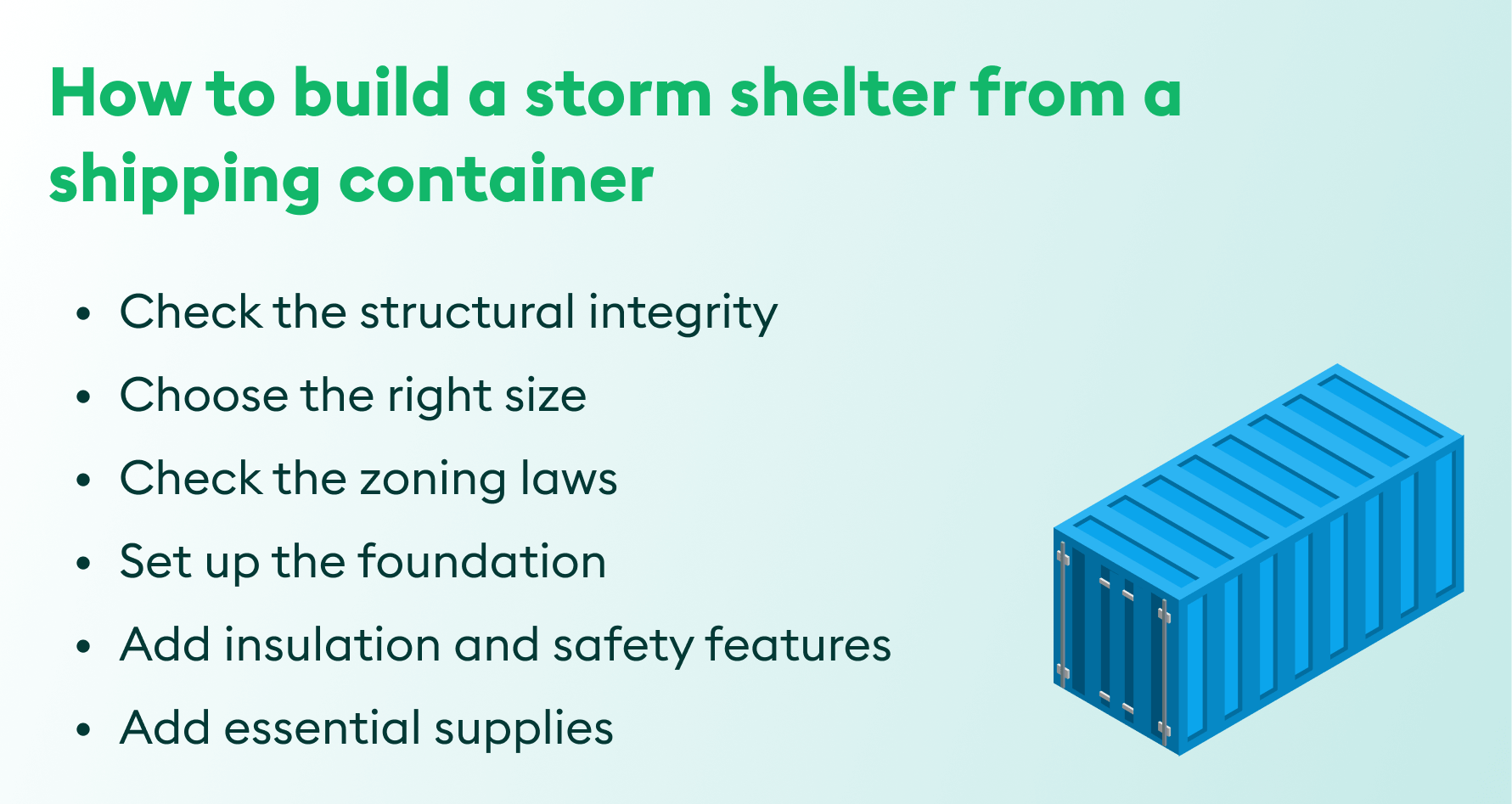 How to build a storm shelter from a shipping container