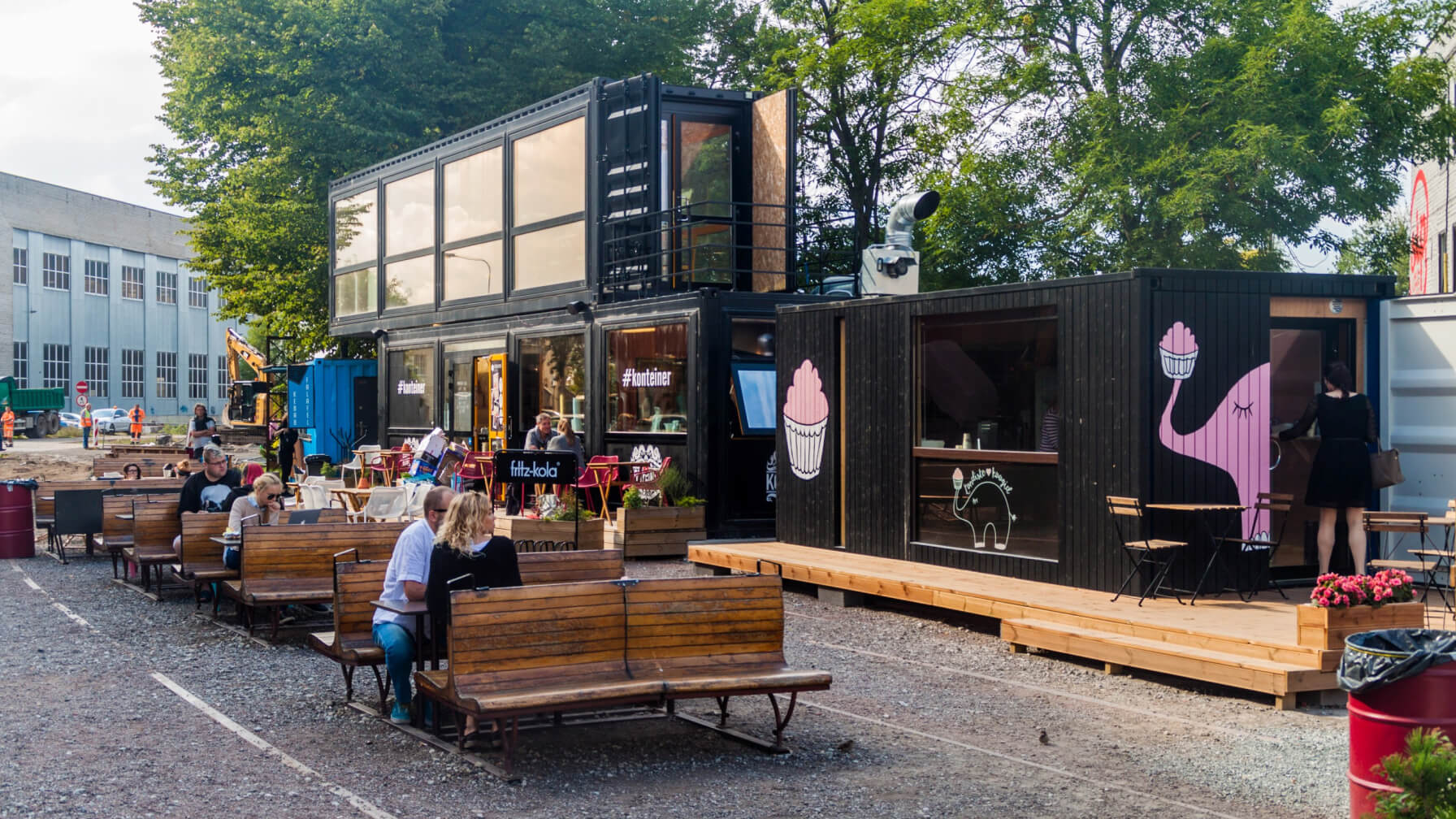 Shipping container cafe