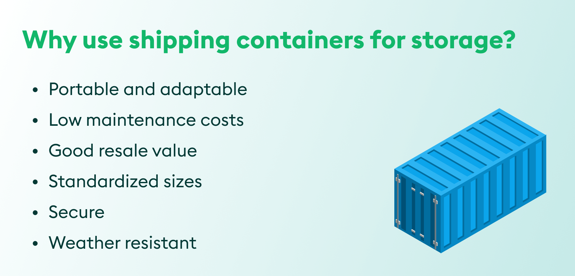 Benefits of using containers for storage