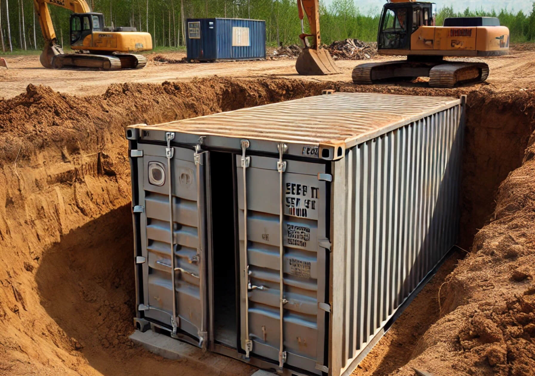 Shipping container storm shelter